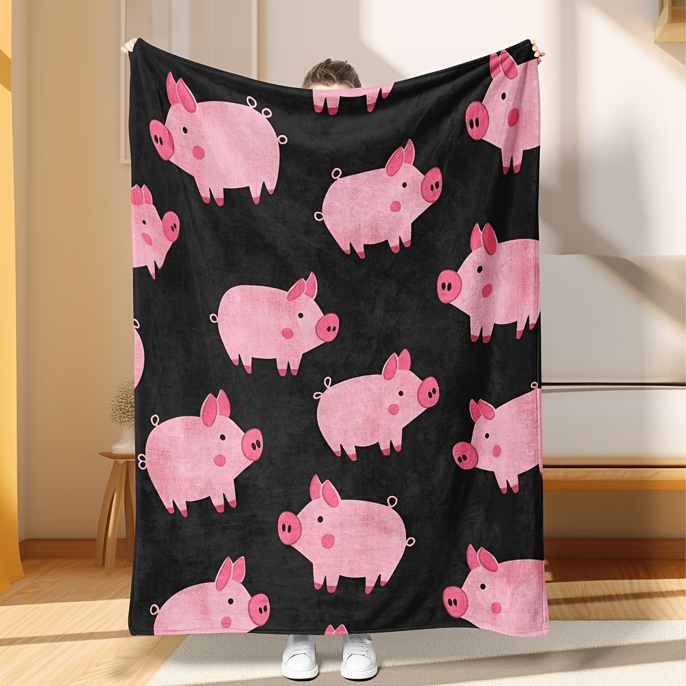 Baby Nursery Pink - Super miękki różowy koc z motywem