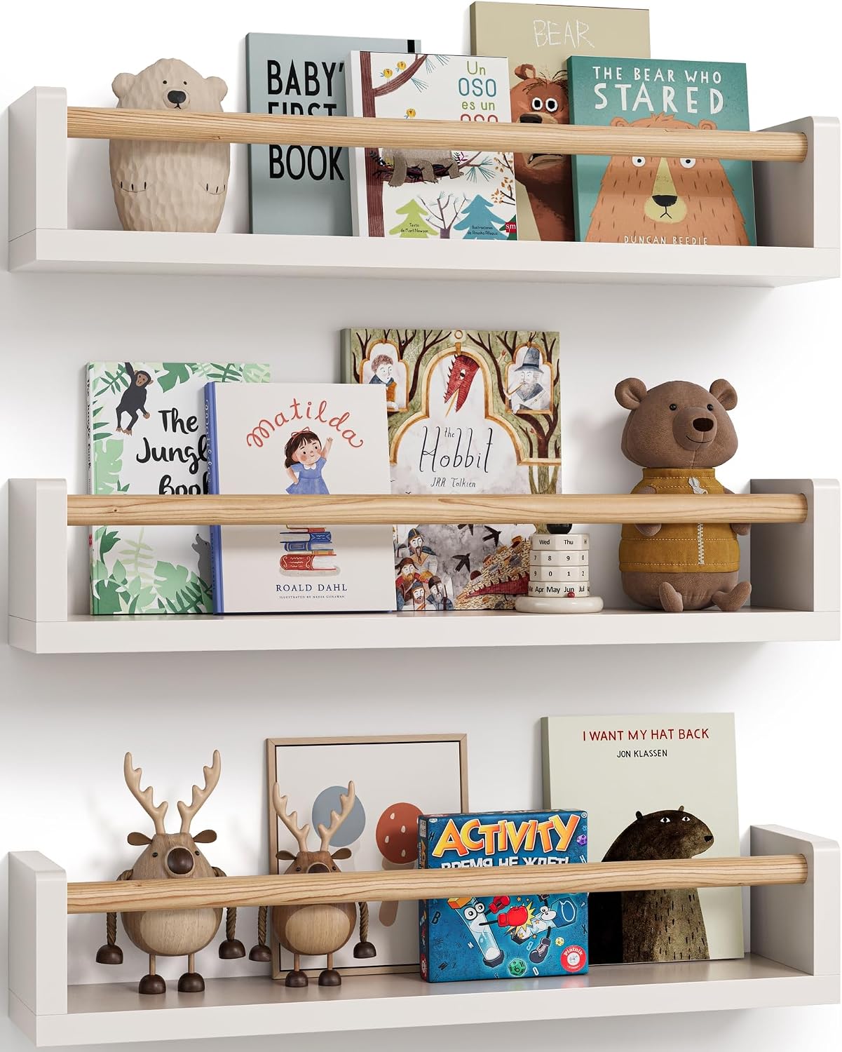 Baby Nursery Shelves - Zestaw 3 pływających półek na książki