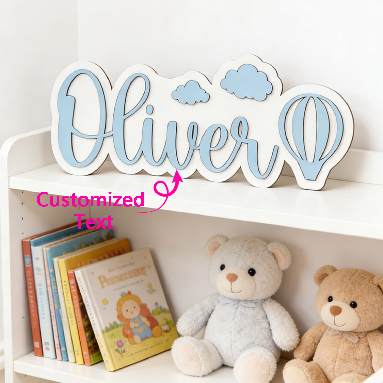 Baby Nursery Ideas - Spersonalizowana tabliczka do pokoju z balonem