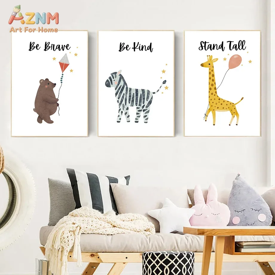 Baby Nursery Prints - AZNM Bądź Odważny, Bądź Miły, Stój