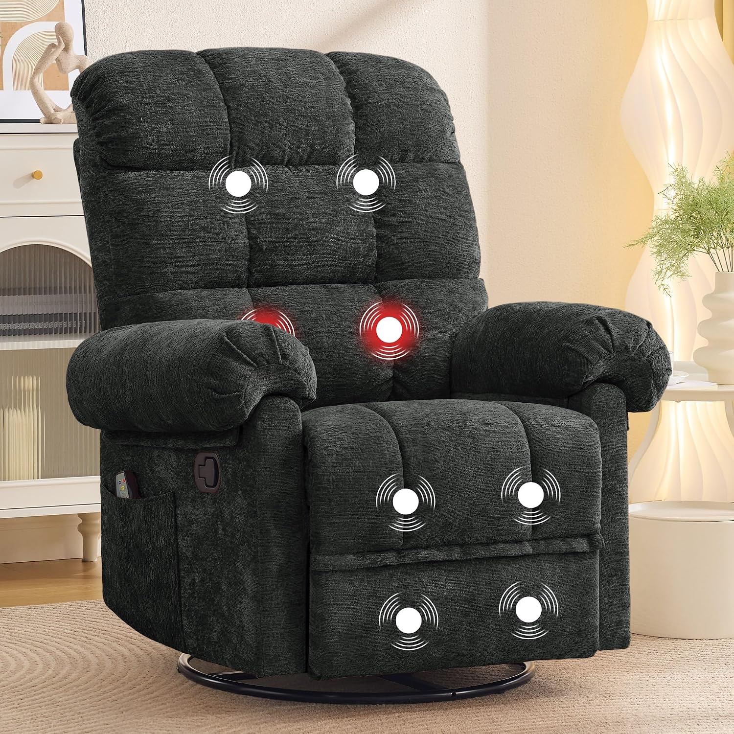 Rocking Chair Nursery - 360 ° Obrotowy fotel rozkładany z