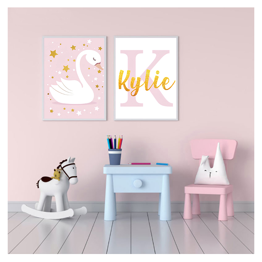 Plakaty z imieniem na zamówien – Baby Nursery Pink recenzja i cena