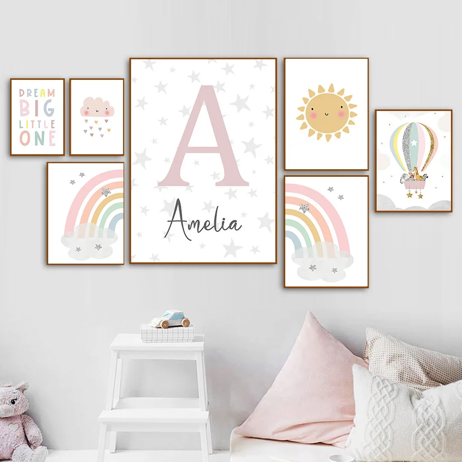 Żyrafa Słoń Balon Słońce Tęcza – Baby Nursery Prints recenzja i cena