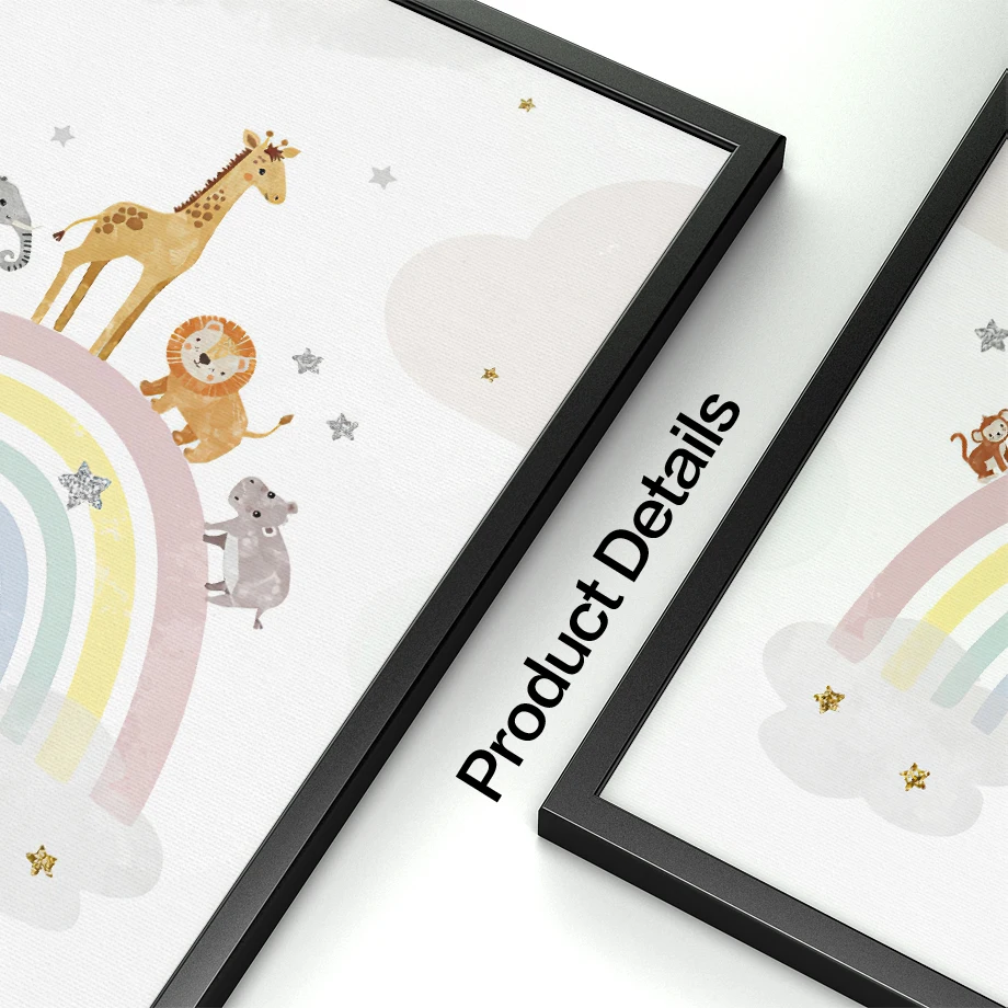Żyrafa Słoń Balon Słońce Tęcza – Baby Nursery Prints recenzja i cena
