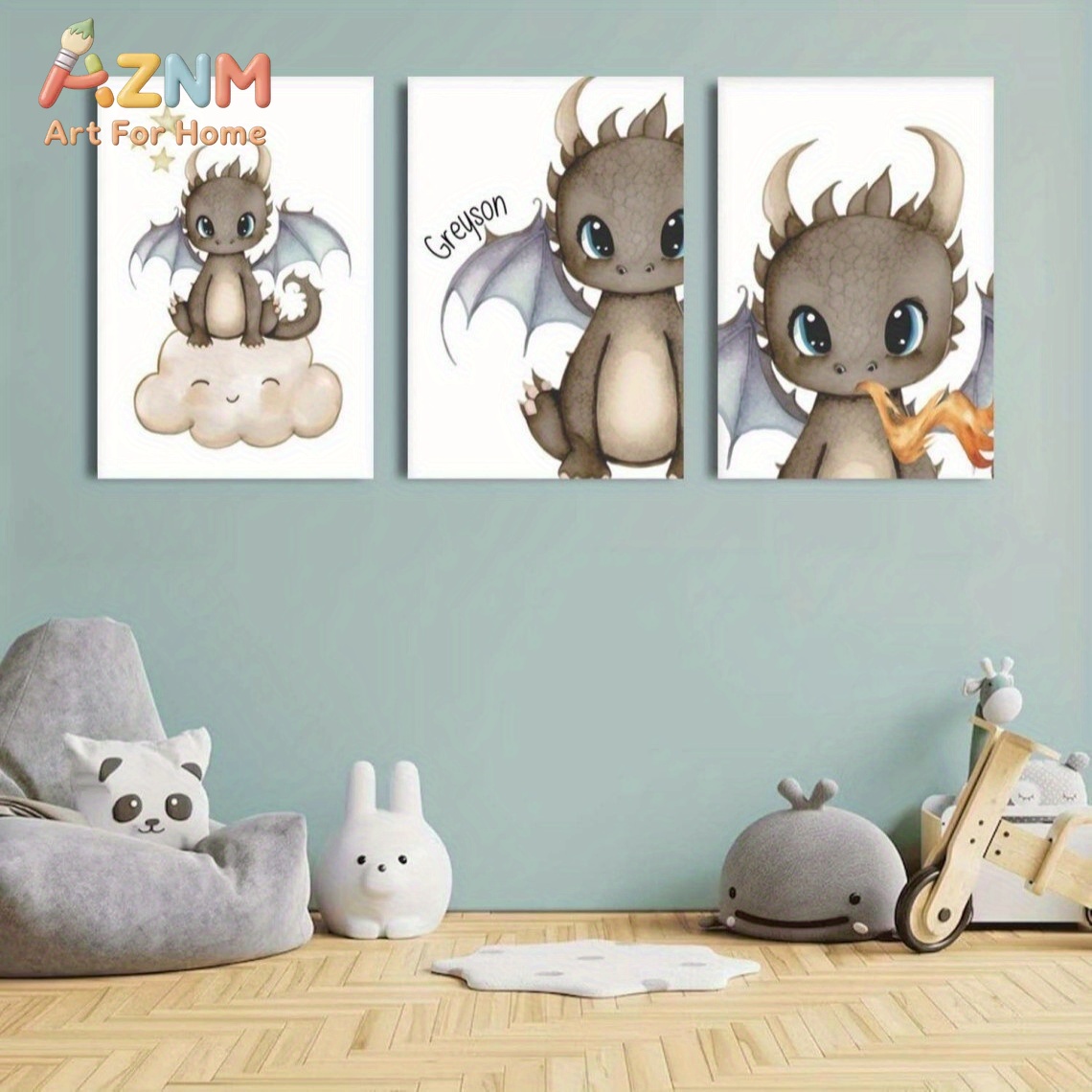 AZNM Uroczy Maluch Smok na Płó – Baby Nursery Prints recenzja i cena