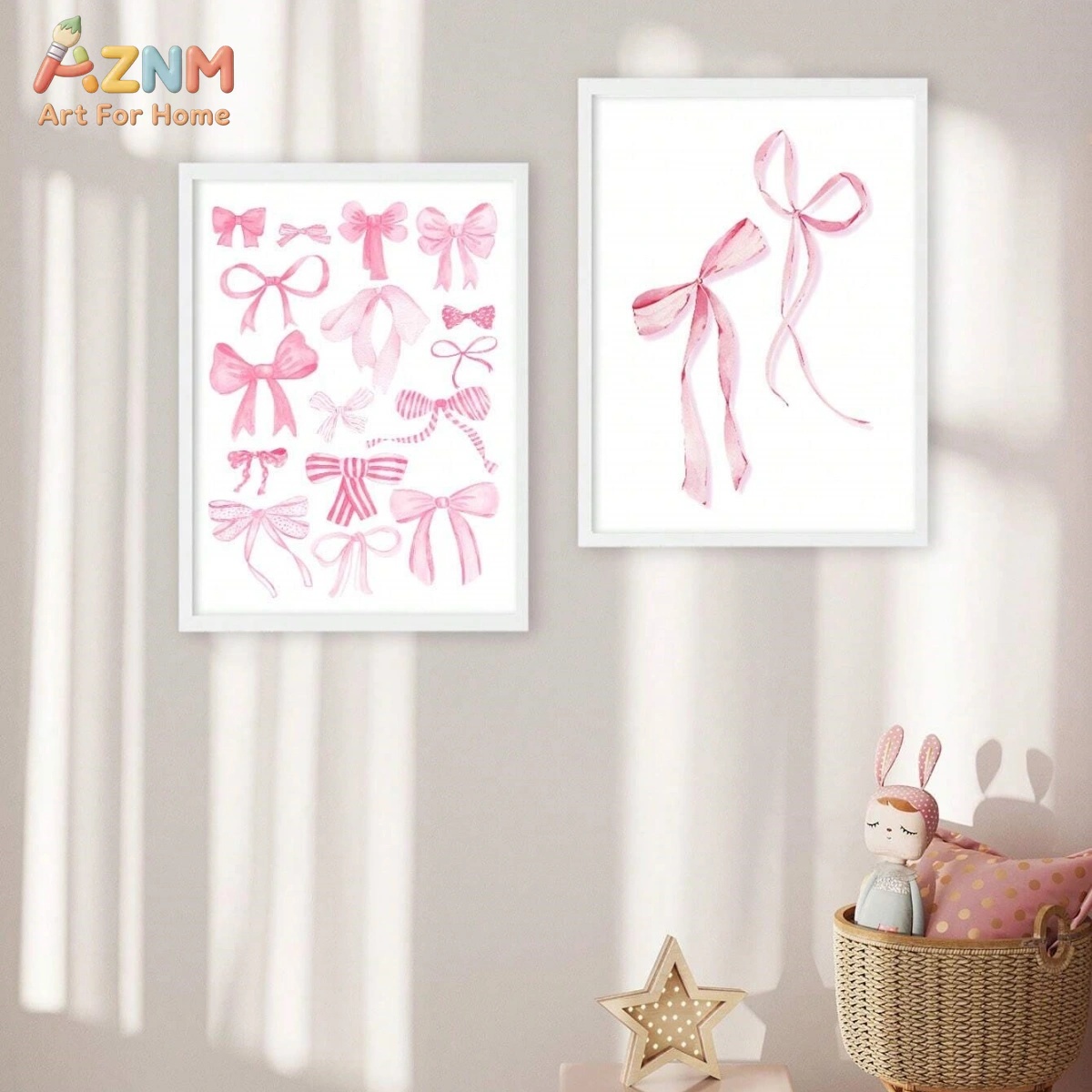 3 SZT. Różowe Akwarelowe Kokar – Baby Nursery Pink recenzja i cena