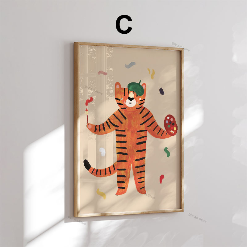 Zabawne kreskówkowe zwierzęta, – Baby Nursery Prints recenzja i cena