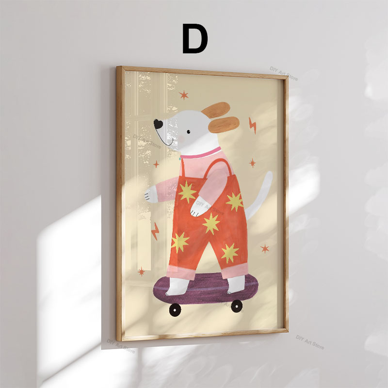 Zabawne kreskówkowe zwierzęta, – Baby Nursery Prints recenzja i cena