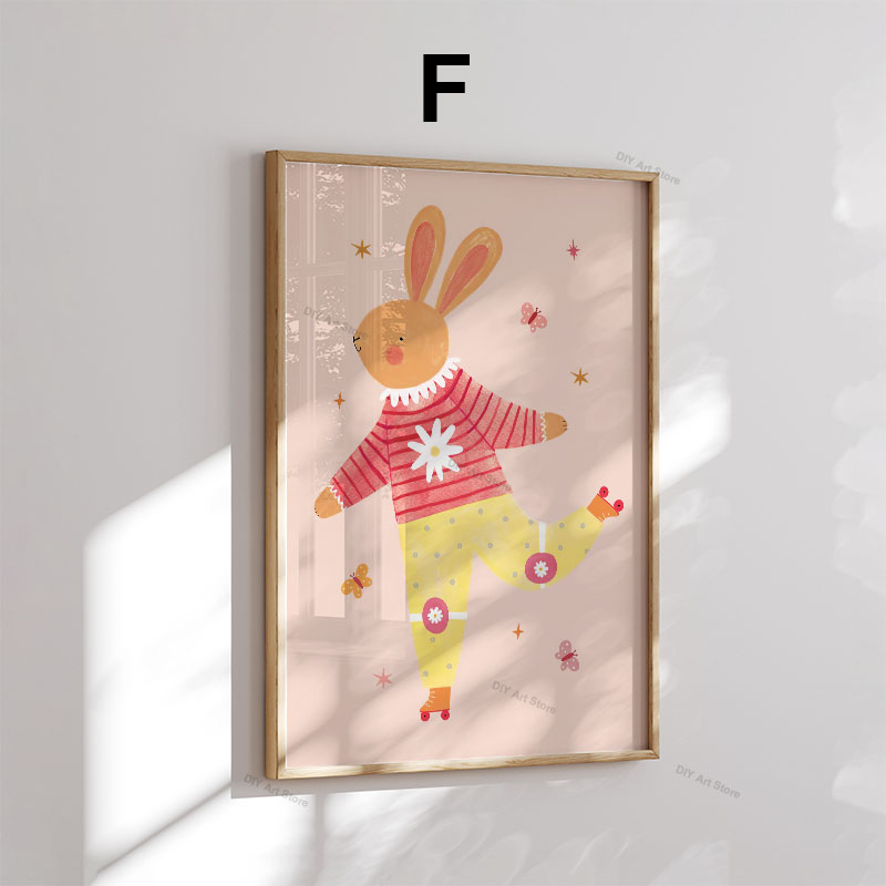 Zabawne kreskówkowe zwierzęta, – Baby Nursery Prints recenzja i cena