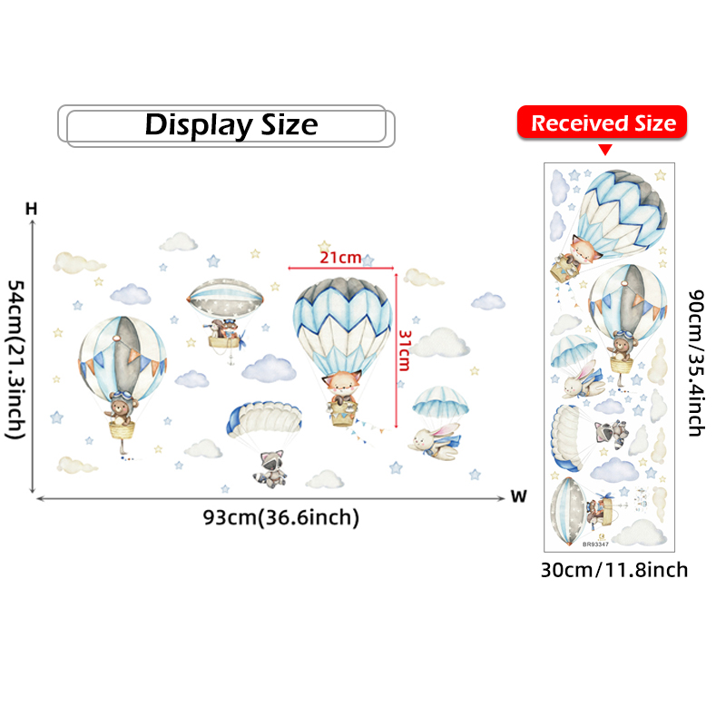 Cartoon Cute Animals Hot Air B – Baby Nursery Ideas recenzja i cena