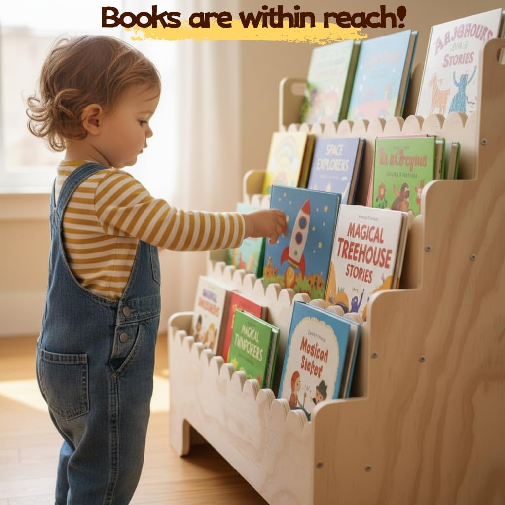 Półka na książki dla dzieci 4- – Baby Nursery Shelves recenzja i cena