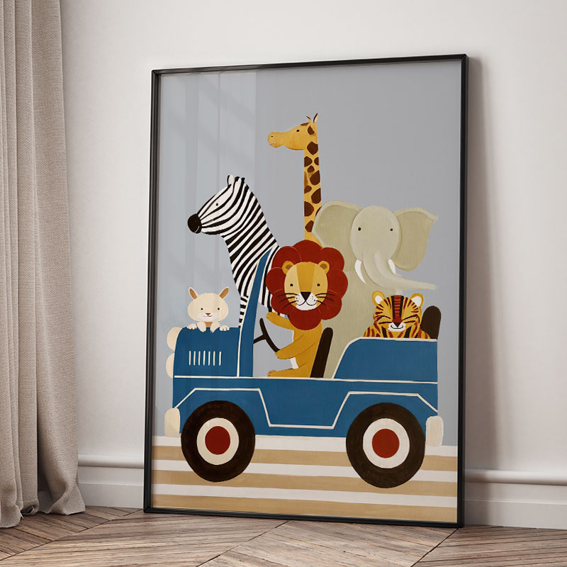 Zabawne Kreskówkowe Zwierzęta  – Baby Nursery Prints recenzja i cena