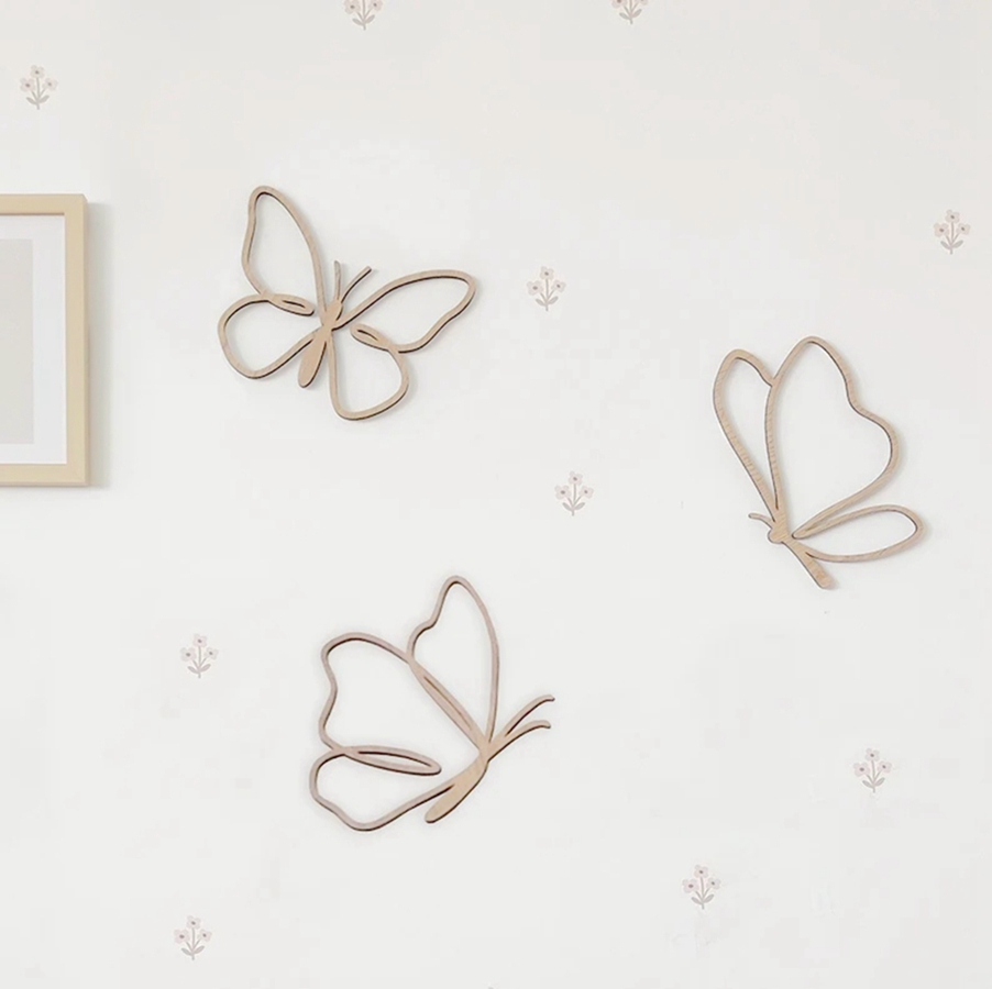 Drewniany Znak z Motylami, Dre – Baby Nursery Ideas recenzja i cena