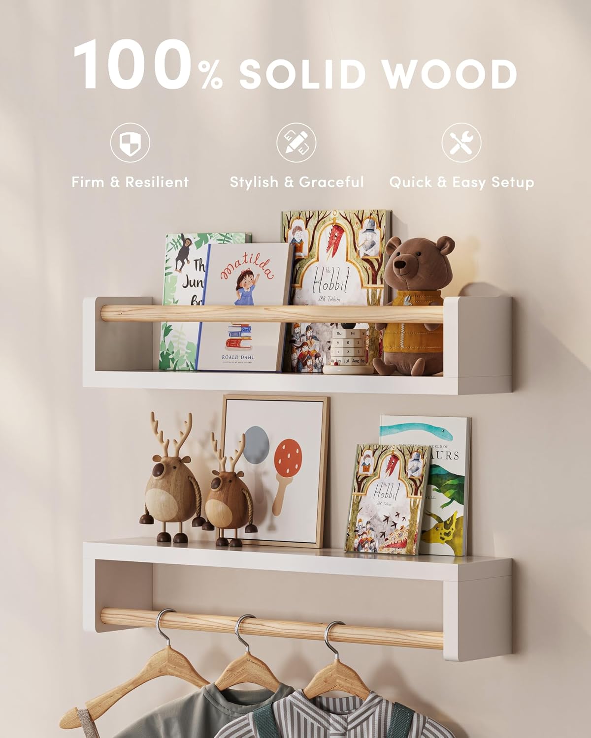 Zestaw 3 pływających półek na  – Baby Nursery Shelves recenzja i cena
