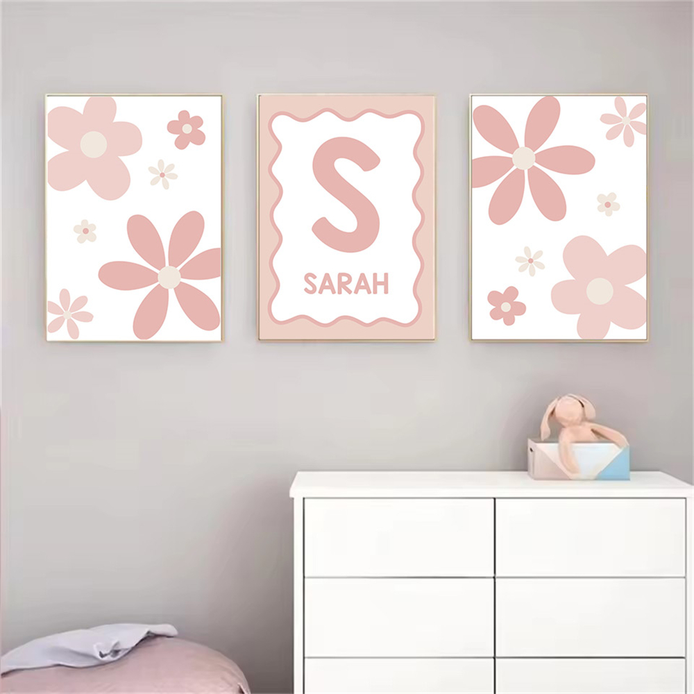 Plakat z różową stokrotką z kr – Baby Nursery Pink recenzja i cena