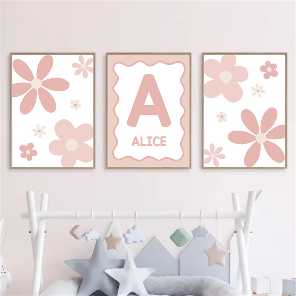 Plakat z różową stokrotką z kr – Baby Nursery Pink recenzja i cena