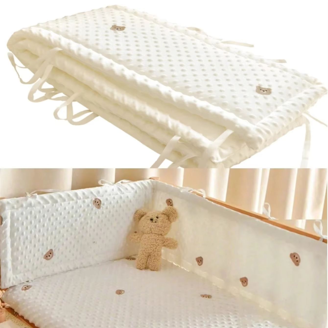 Jednokolorowa bawełniana osłon – Bed Rail Toddler recenzja i cena
