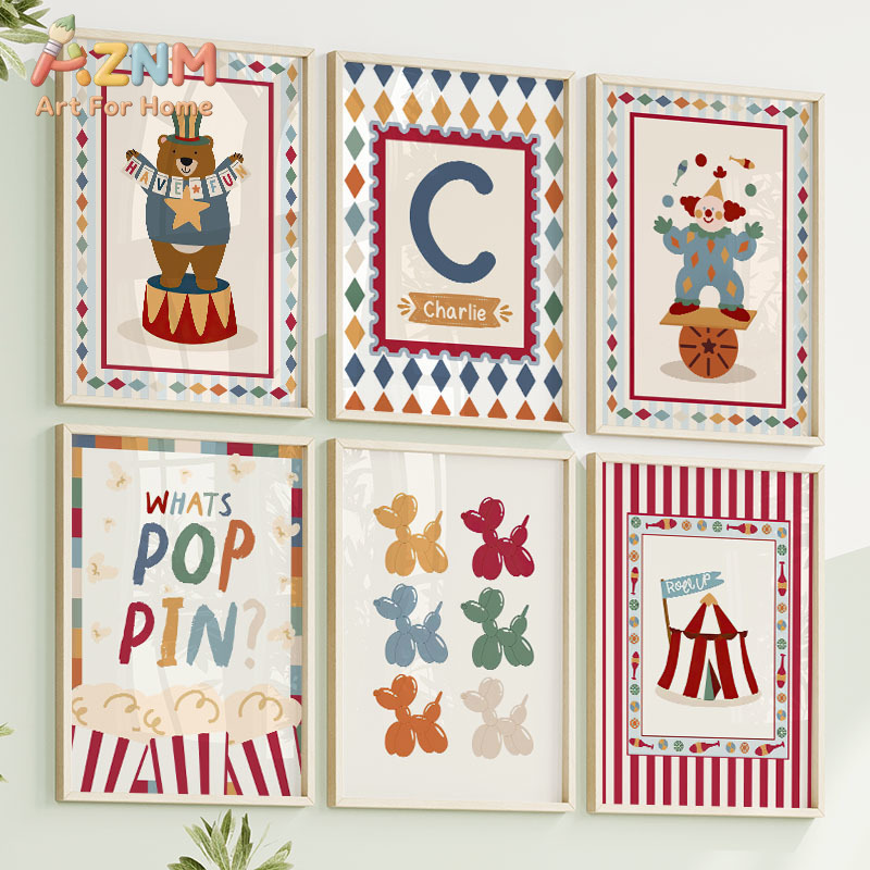 Cyrk, Niedźwiedź, Magik, Pies, – Baby Nursery Prints recenzja i cena