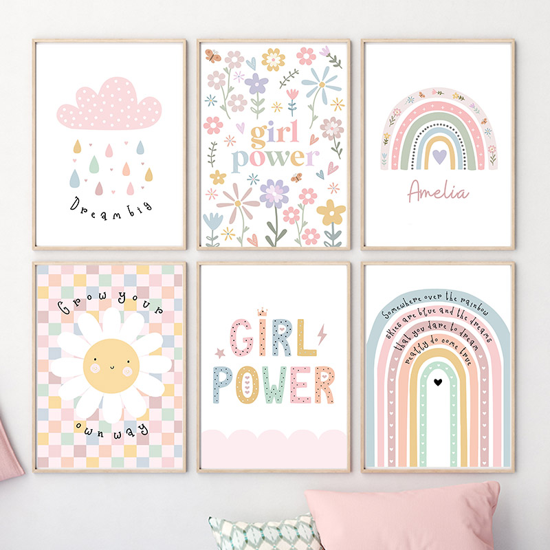 Sun Flower Rainbow Cloud Heart – Baby Nursery Prints recenzja i cena